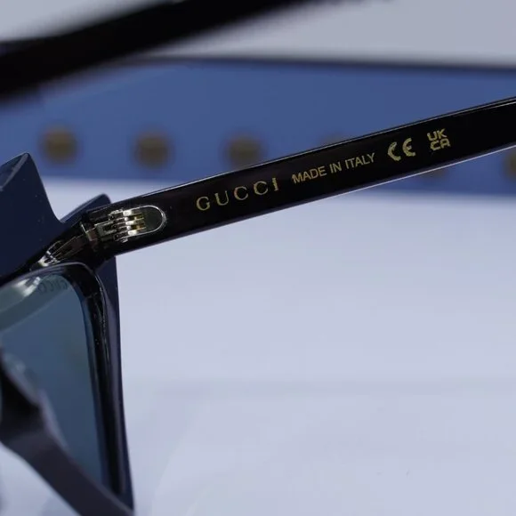 Gucci GG1371S 003 Cat Eye Sunglasses - Shiny Black with White Stones/Grey Gucci GG1371S 003 Cat Eye Sunglasses - Shiny Black with  main image 3